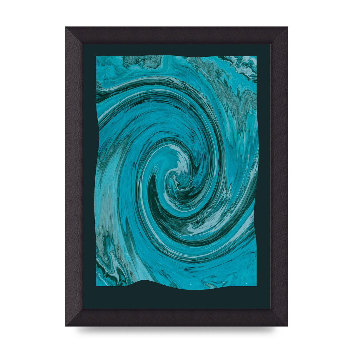Green Swirl Pattern Art For The Home - A4 framed