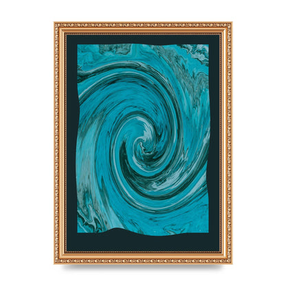 Green Swirl Pattern Art For The Home - A4 framed