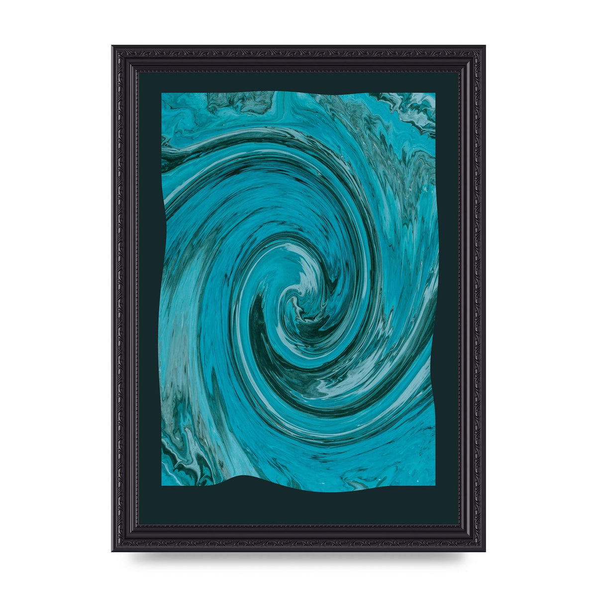 Green Swirl Pattern Art For The Home - A4 framed