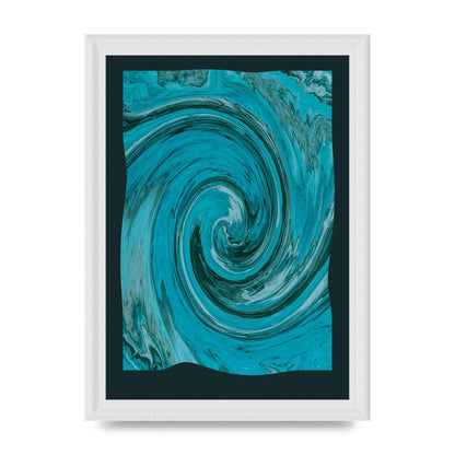 Green Swirl Pattern Art For The Home - A4 framed
