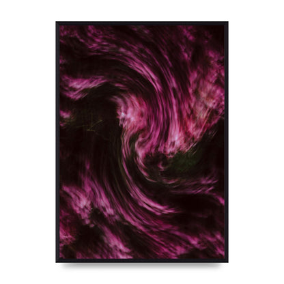 Pink Light Swirl Pattern Printed Poster - A2 framed