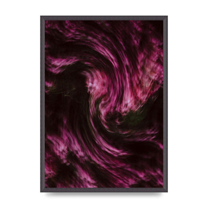 Pink Light Swirl Pattern Printed Poster - A2 framed