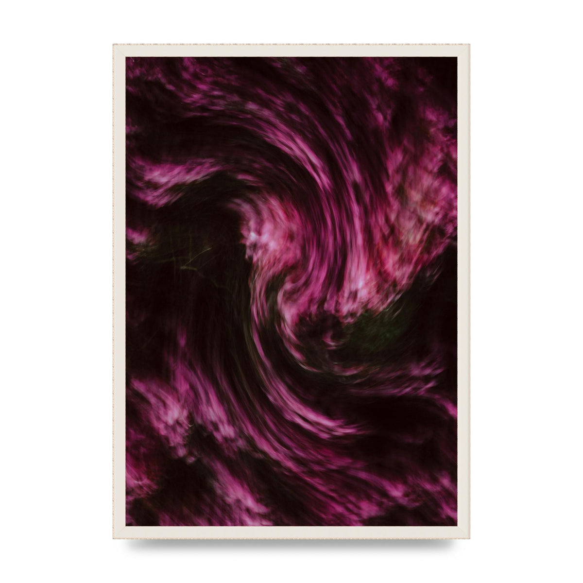 Pink Light Swirl Pattern Printed Poster - A2 framed