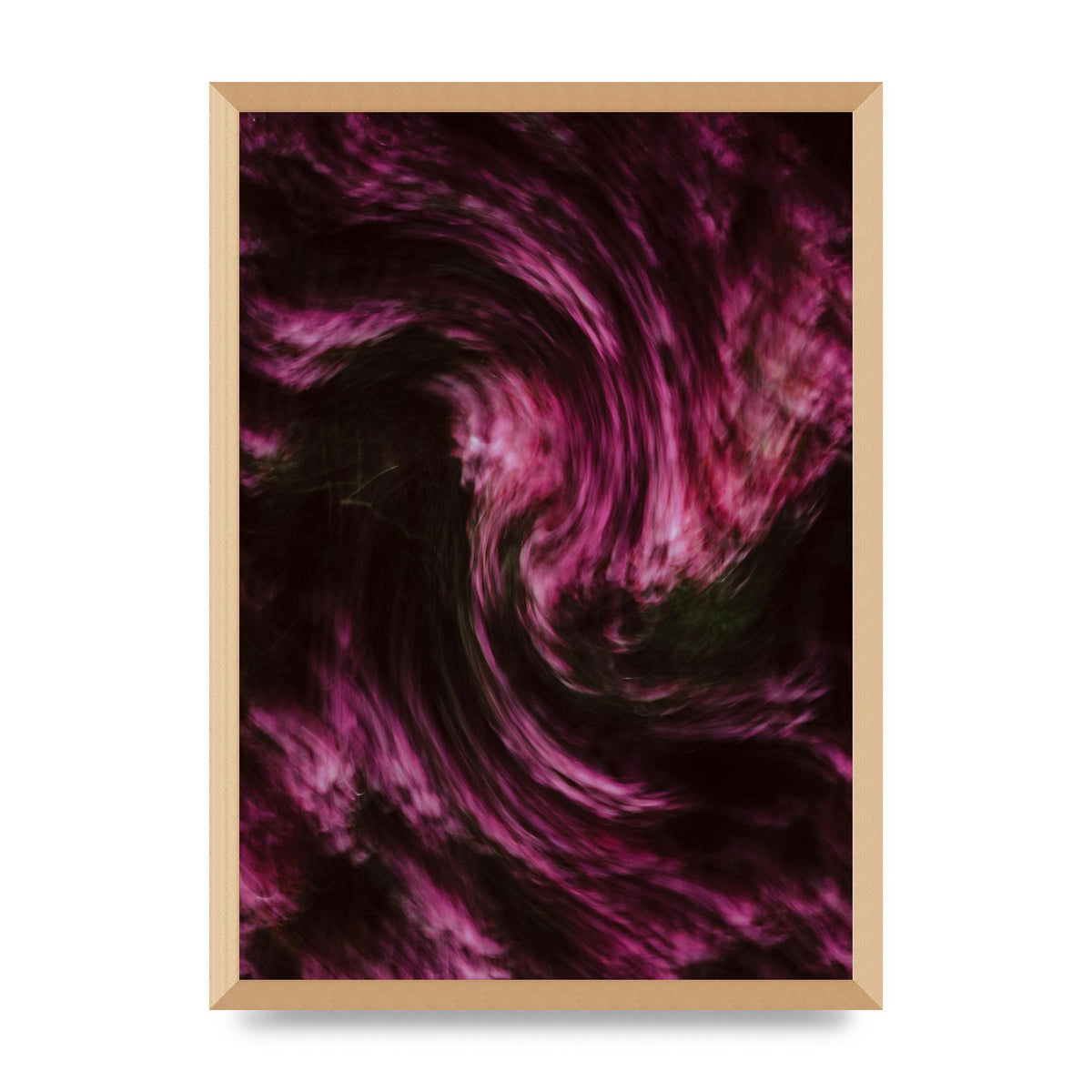 Pink Light Swirl Pattern Printed Poster - A2 framed