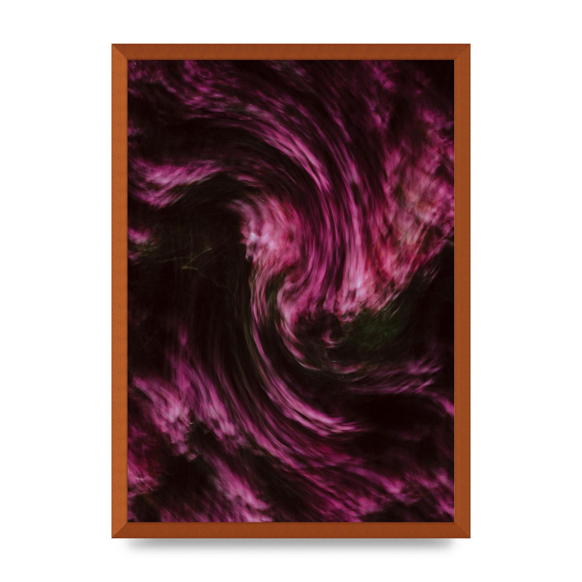 Pink Light Swirl Pattern Printed Poster - A2 framed