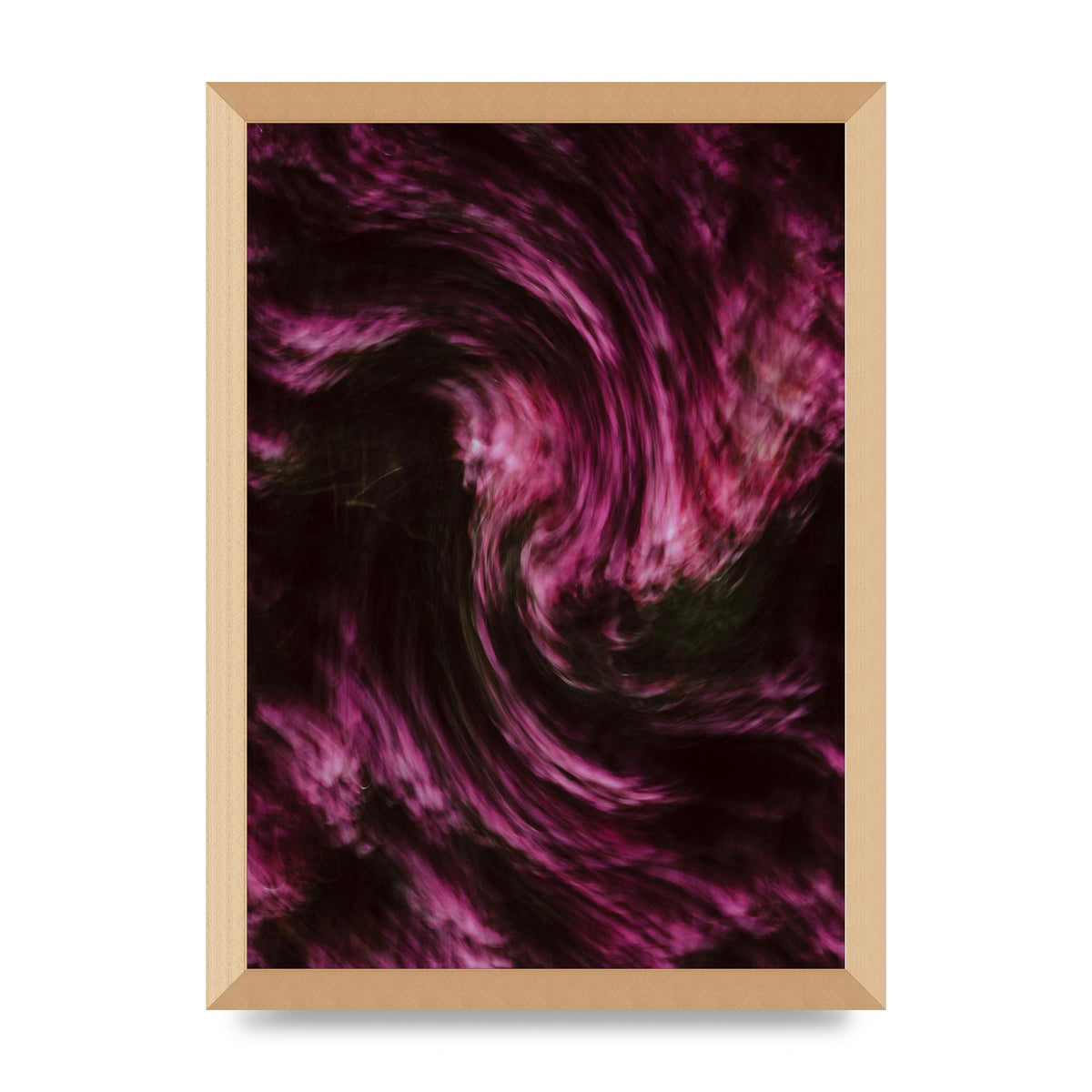 Pink Light Swirl Pattern Printed Poster - A3 framed