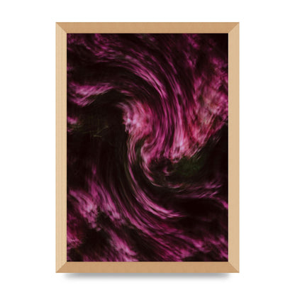 Pink Light Swirl Pattern Printed Poster - A3 framed
