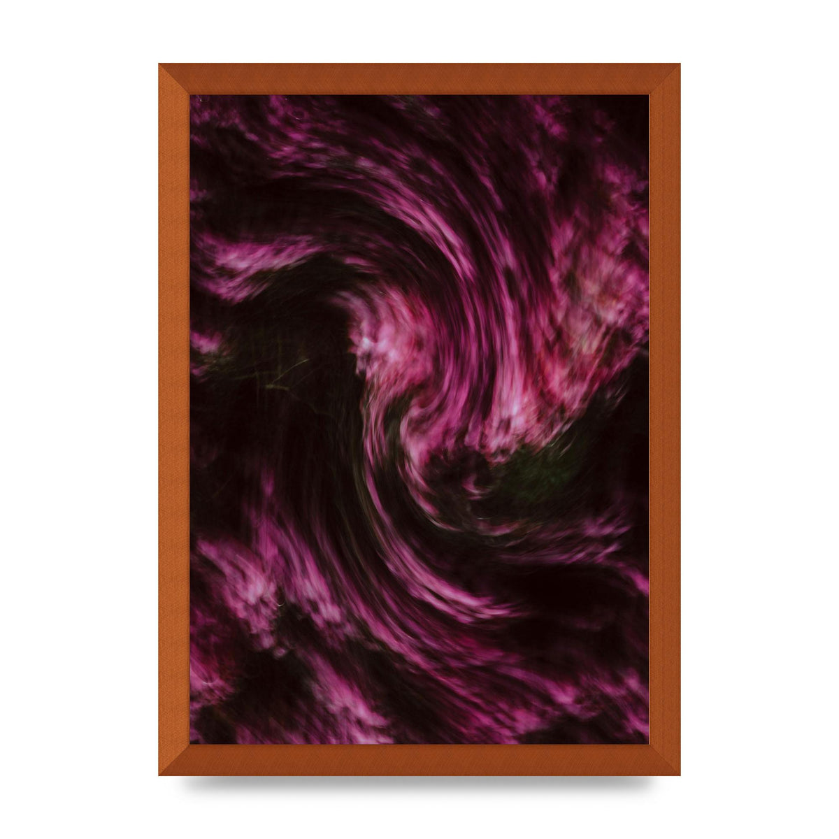 Pink Light Swirl Pattern Printed Poster - A3 framed