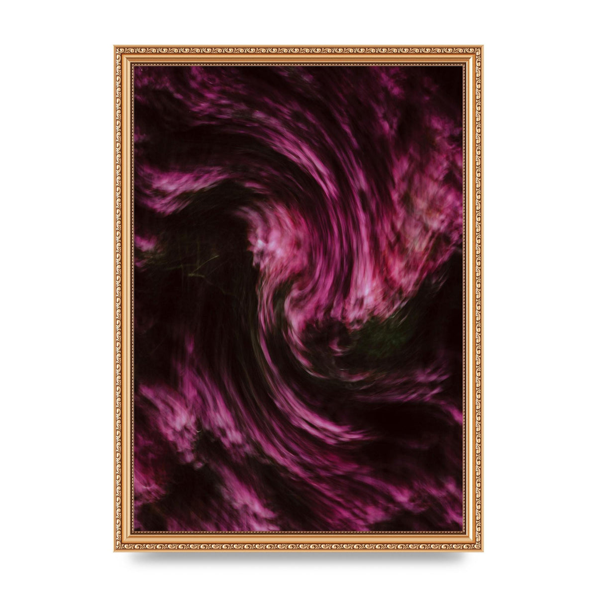 Pink Light Swirl Pattern Printed Poster - A3 framed