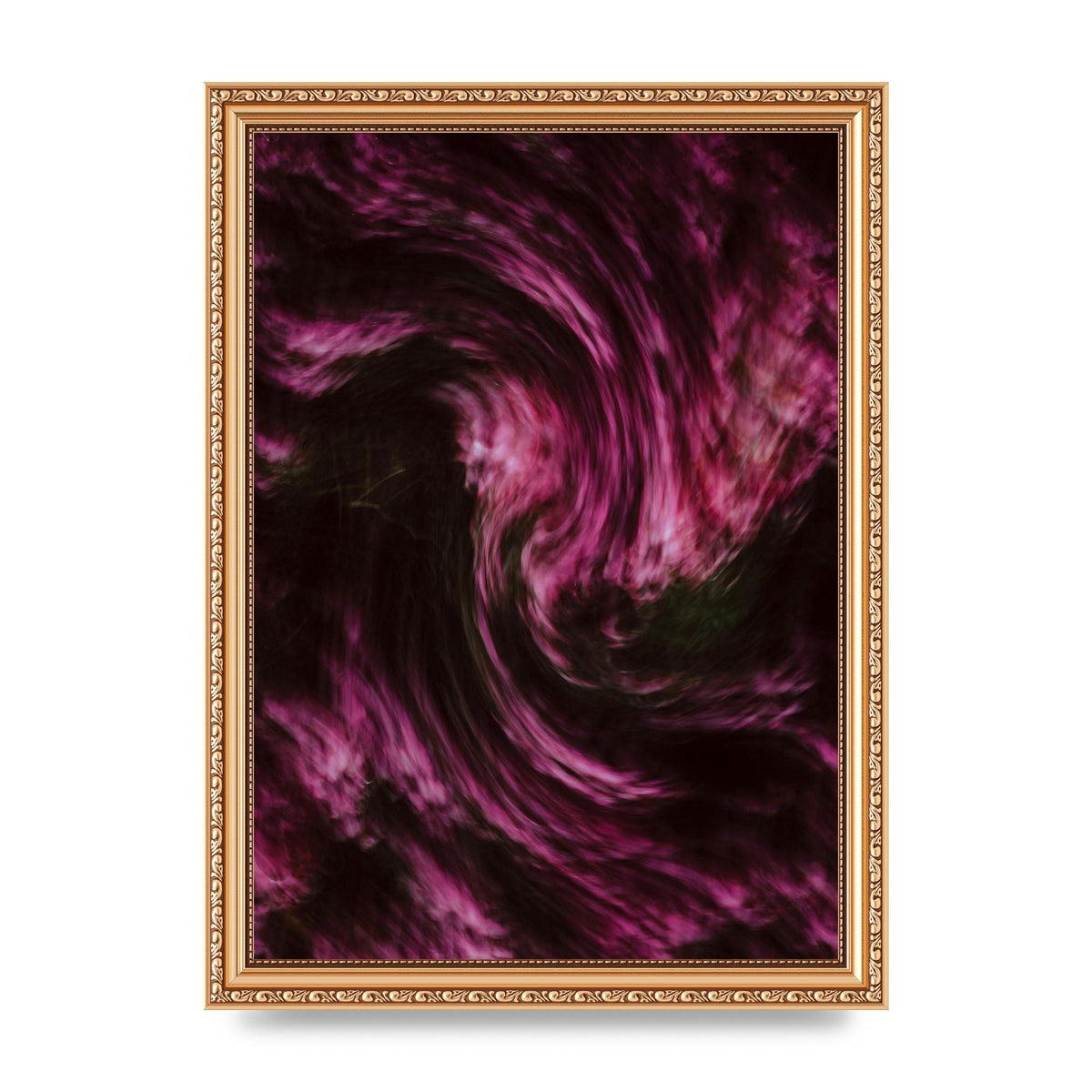 Pink Light Swirl Pattern Printed Poster - A4 framed