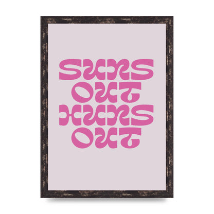 Suns Out Huns Out Quote" Wall Art - A3 framed