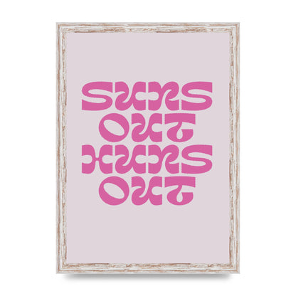 Suns Out Huns Out Quote" Wall Art - A3 framed