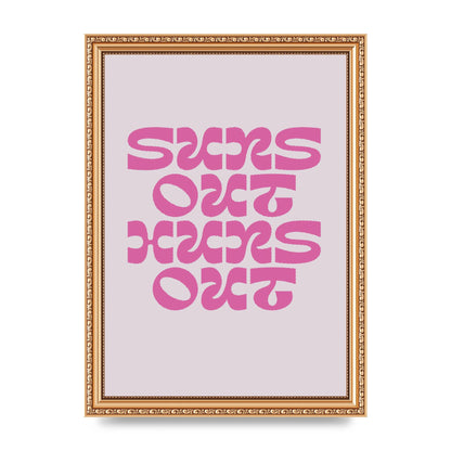 Suns Out Huns Out Quote" Wall Art - A4 framed