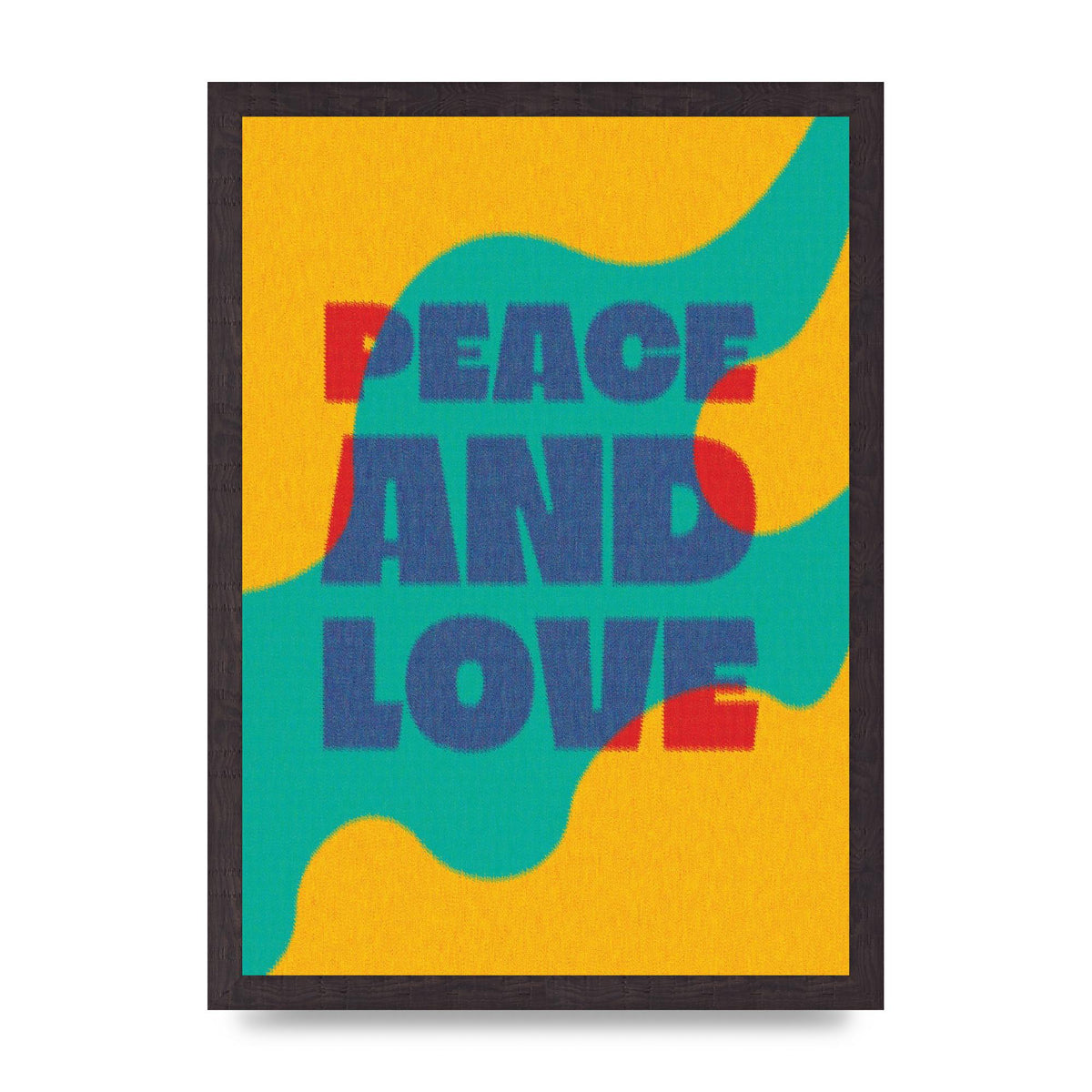 Peace And Love Quote" Printed Poster - A3 framed