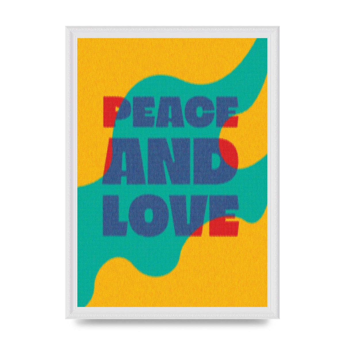 Peace And Love Quote" Printed Poster - A3 framed