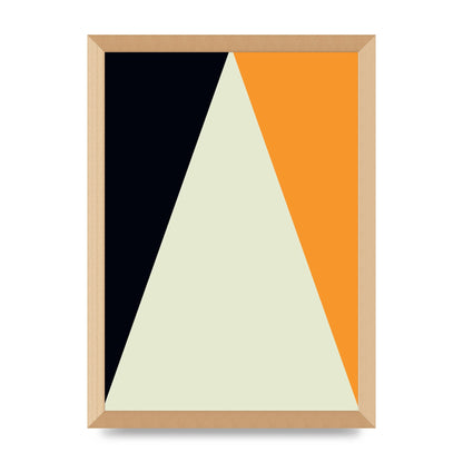 Abstract Shape Mustard One Wall Art - A3 framed
