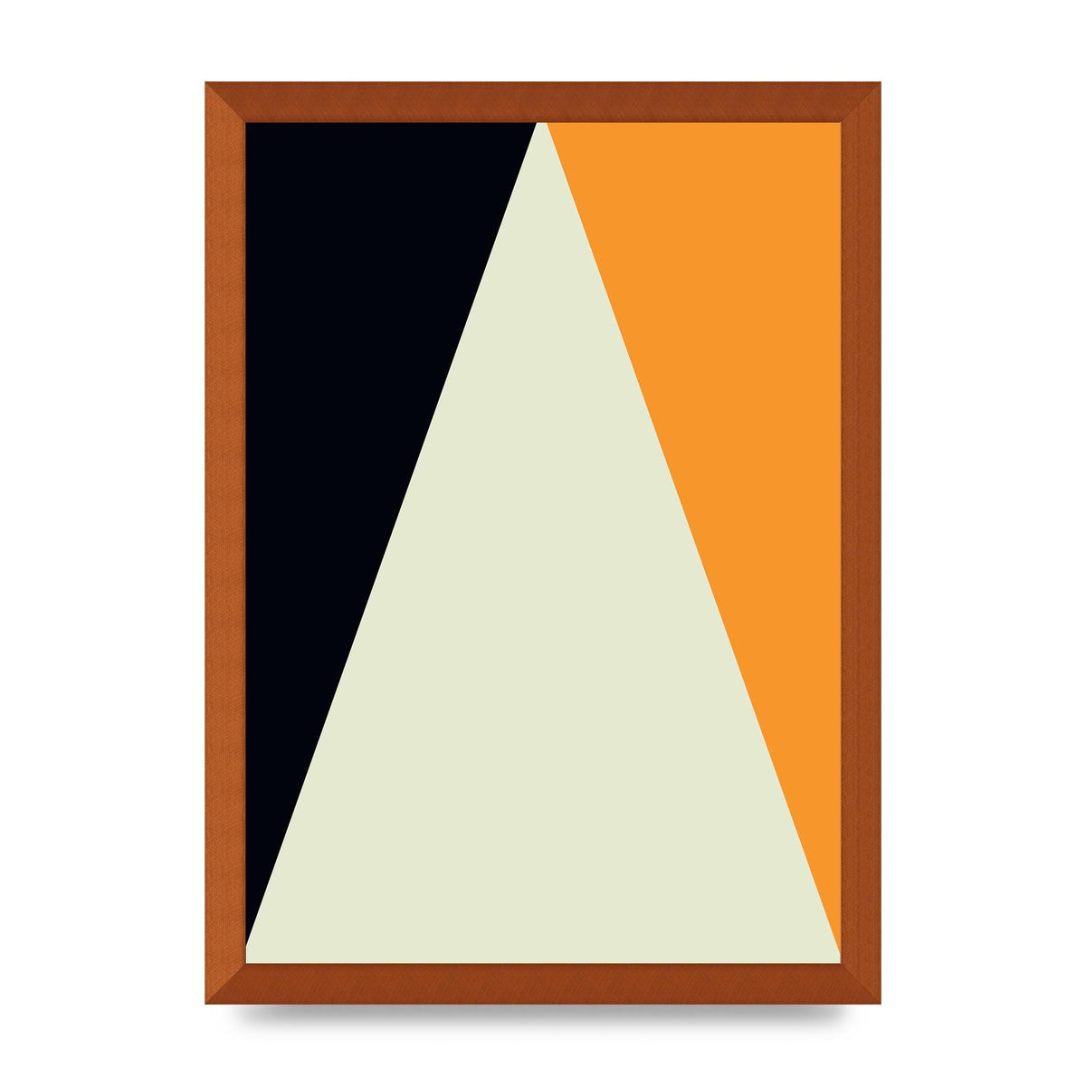 Abstract Shape Mustard One Wall Art - A3 framed