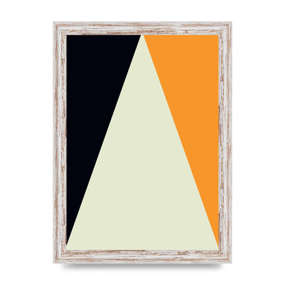 Abstract Shape Mustard One Wall Art - A4 framed