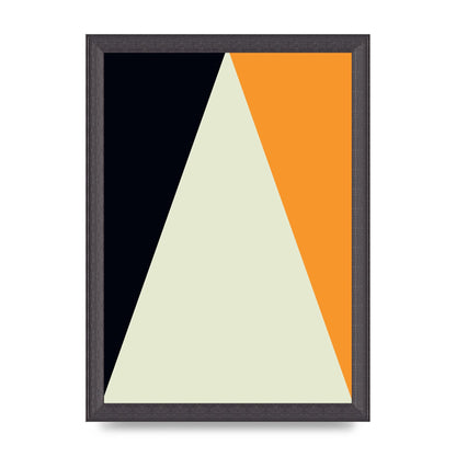 Abstract Shape Mustard One Wall Art - A4 framed