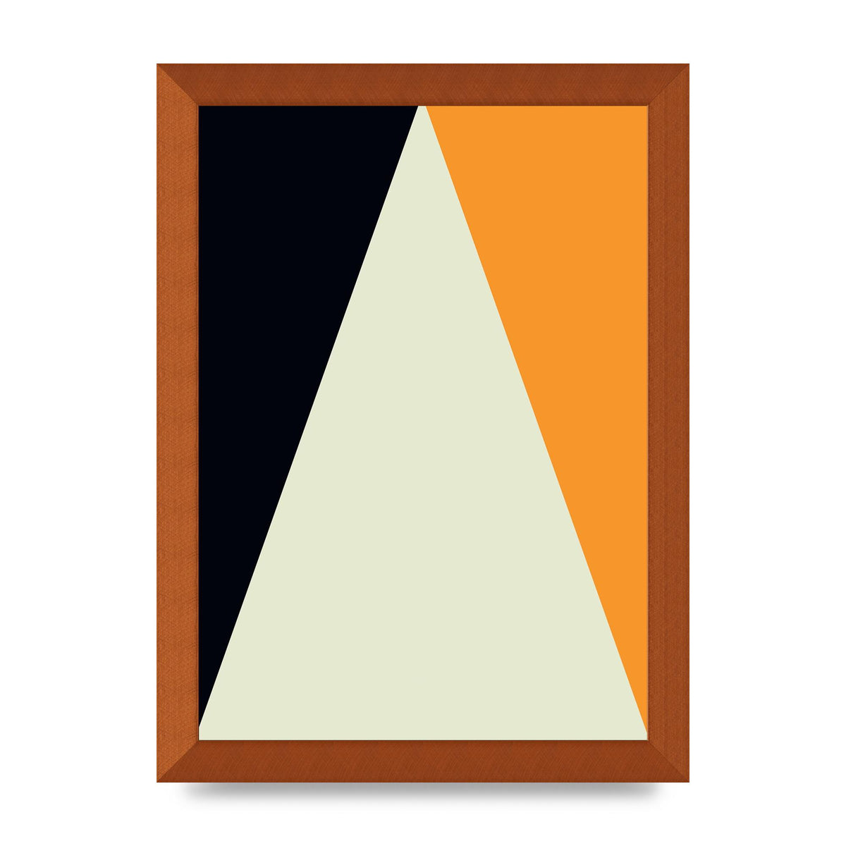 Abstract Shape Mustard One Wall Art - A4 framed