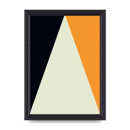 Abstract Shape Mustard One Wall Art - A4 framed