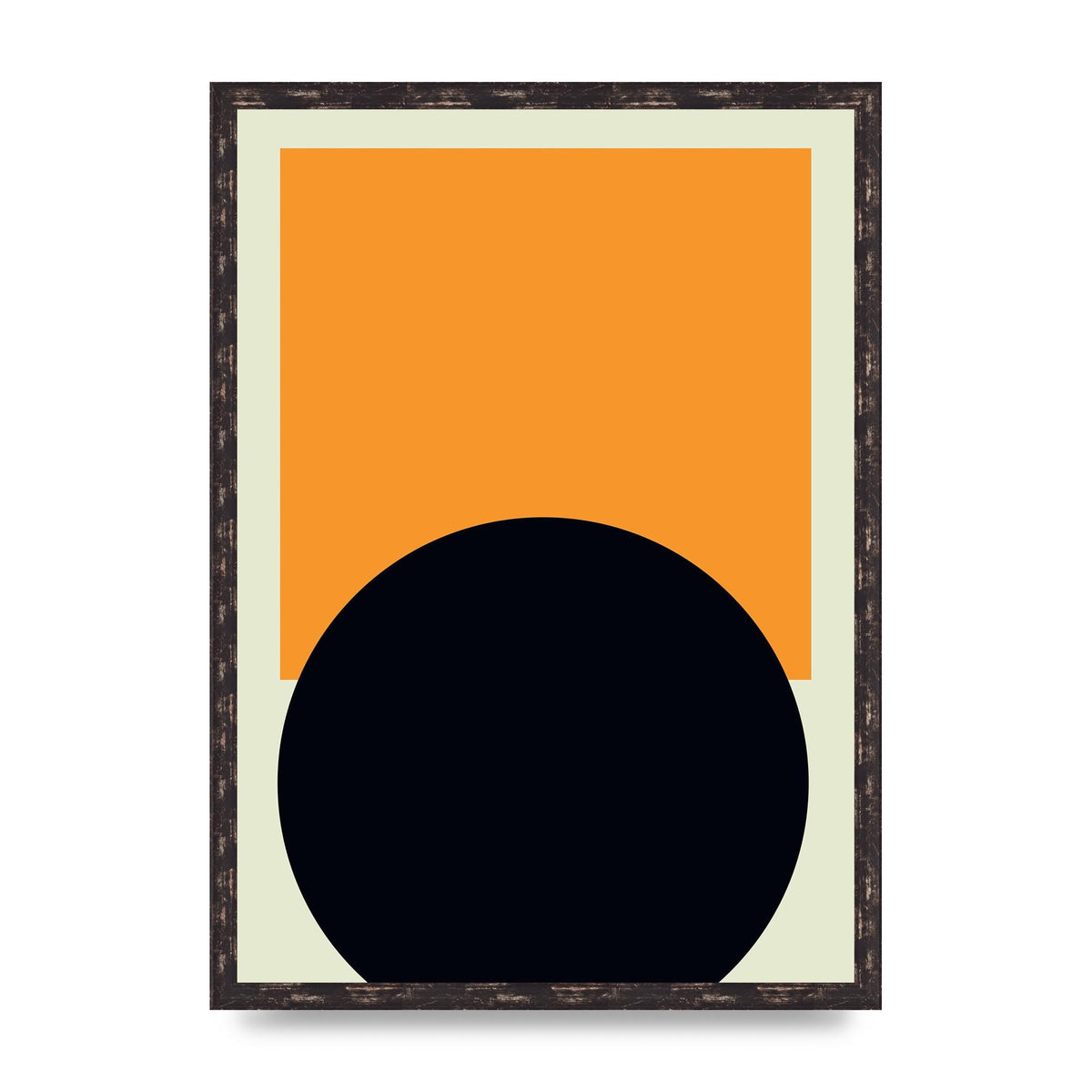 Abstract Shape Mustard Two Art For The Home - A2 framed