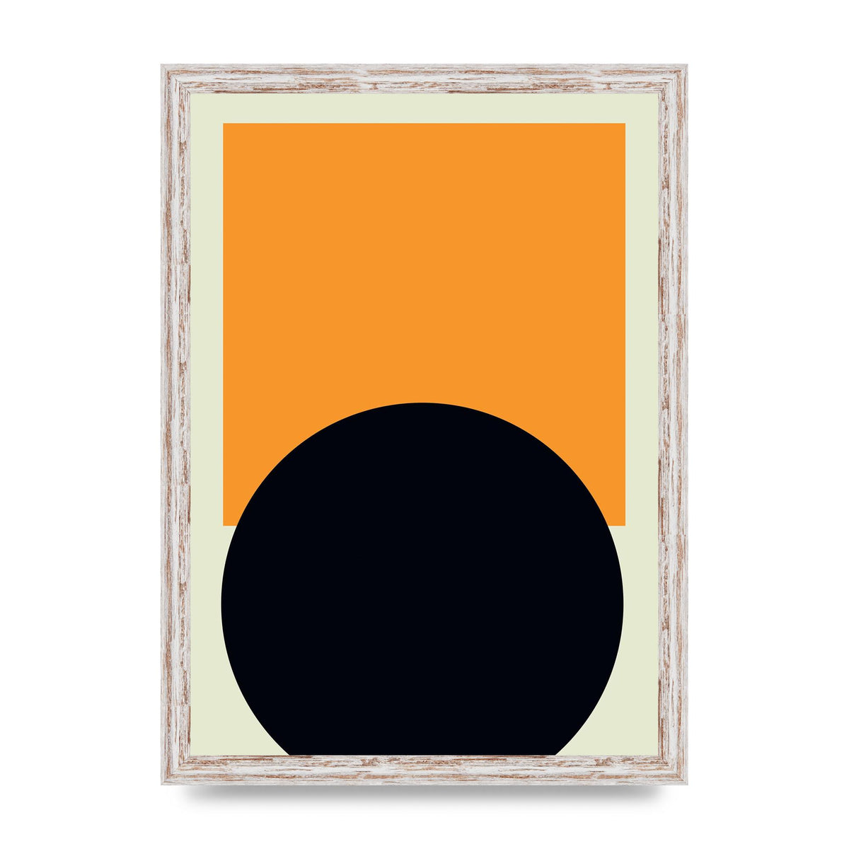 Abstract Shape Mustard Two Art For The Home - A3 framed