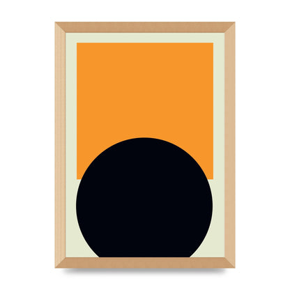 Abstract Shape Mustard Two Art For The Home - A3 framed