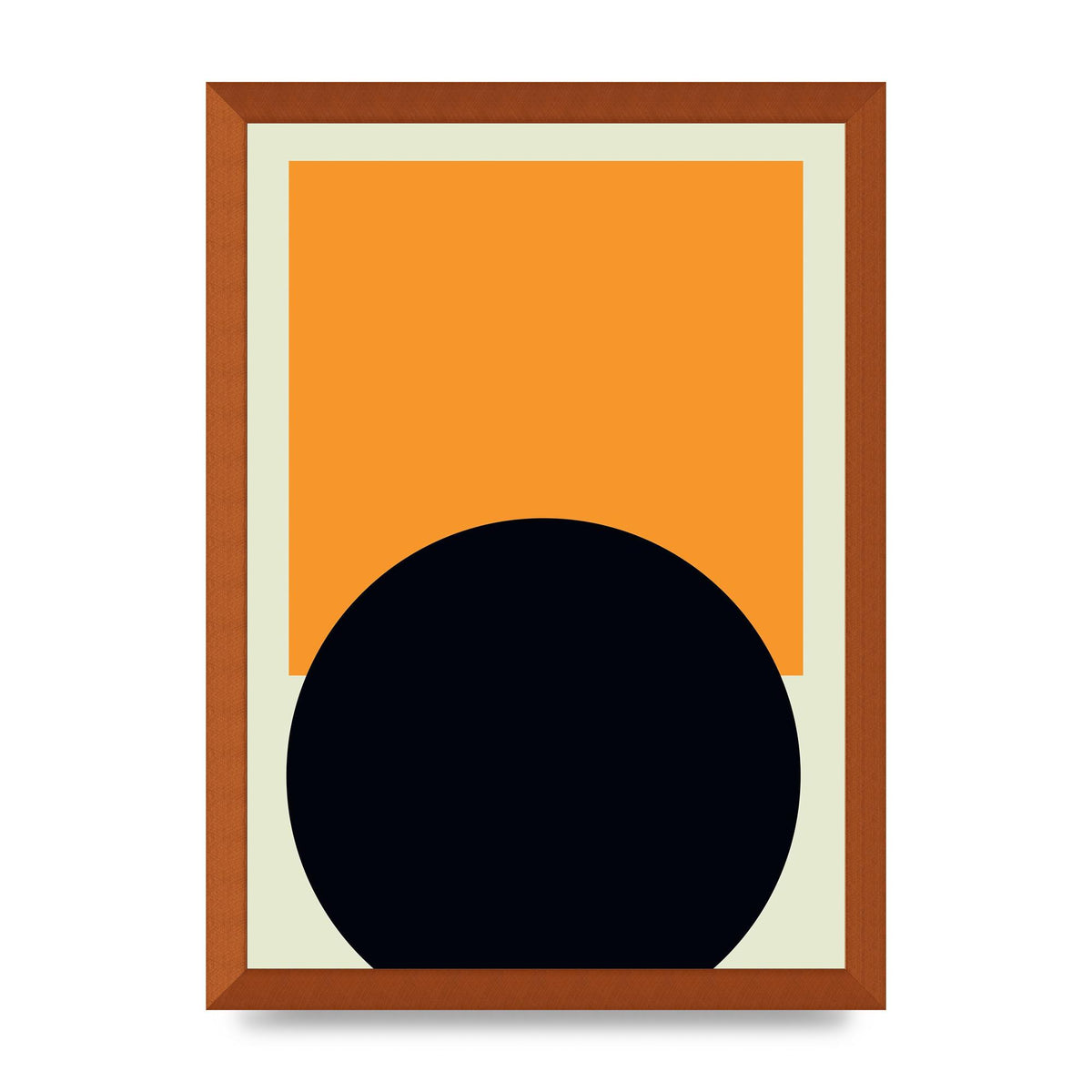 Abstract Shape Mustard Two Art For The Home - A3 framed