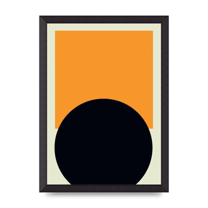 Abstract Shape Mustard Two Art For The Home - A3 framed