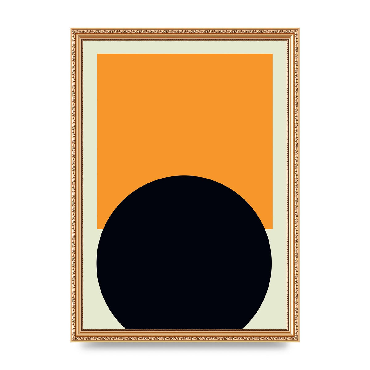 Abstract Shape Mustard Two Art For The Home - A3 framed