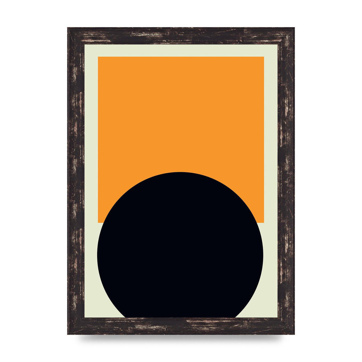 Abstract Shape Mustard Two Art For The Home - A4 framed