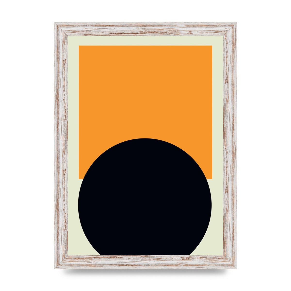 Abstract Shape Mustard Two Art For The Home - A4 framed