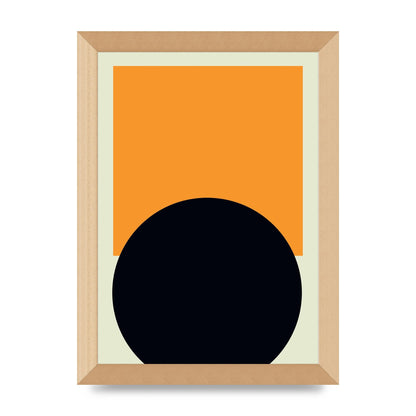 Abstract Shape Mustard Two Art For The Home - A4 framed