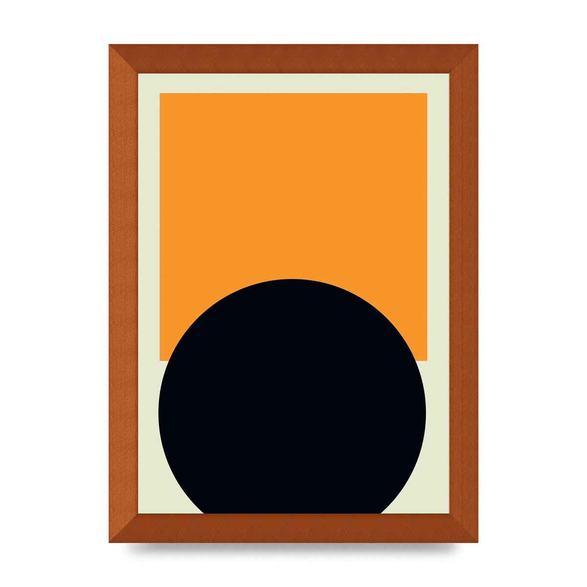 Abstract Shape Mustard Two Art For The Home - A4 framed