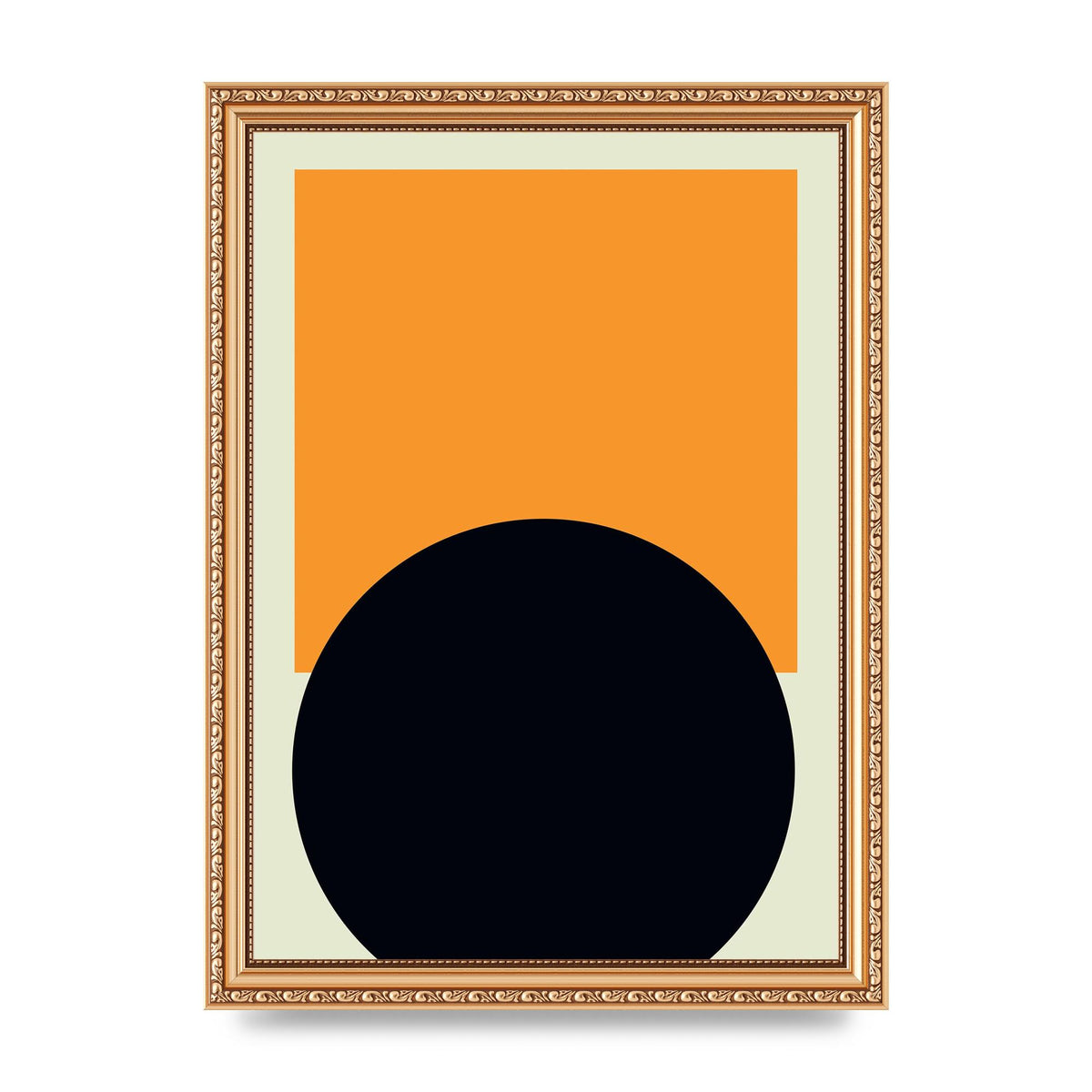 Abstract Shape Mustard Two Art For The Home - A4 framed