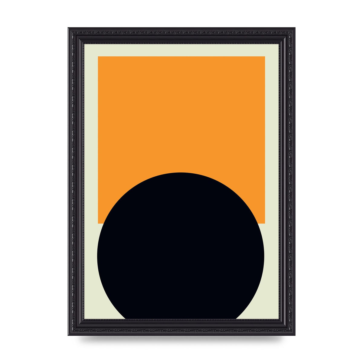 Abstract Shape Mustard Two Art For The Home - A4 framed