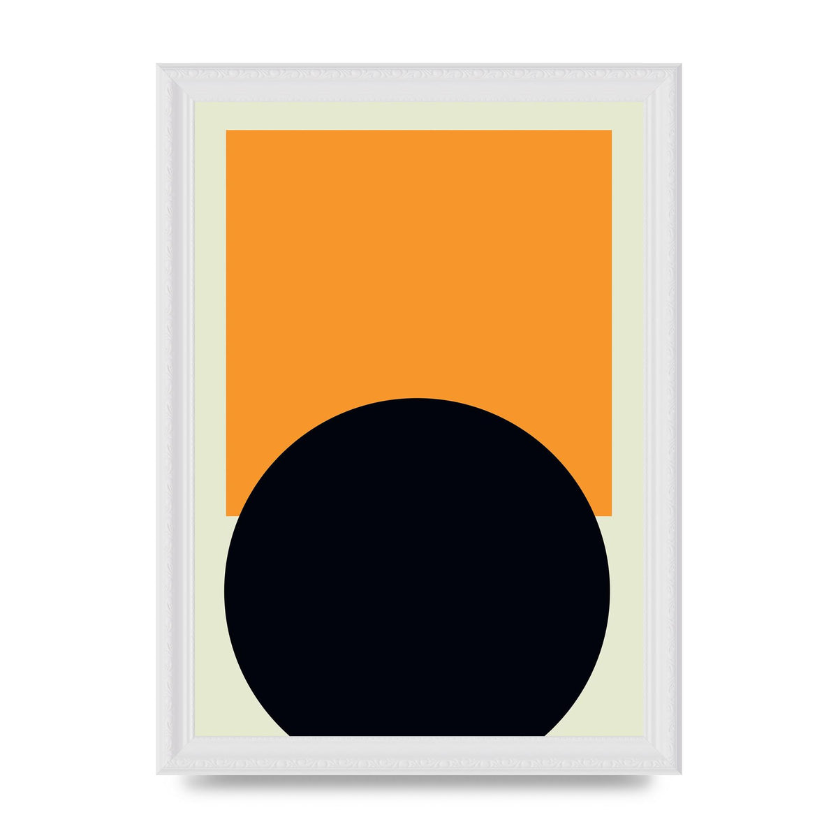 Abstract Shape Mustard Two Art For The Home - A4 framed
