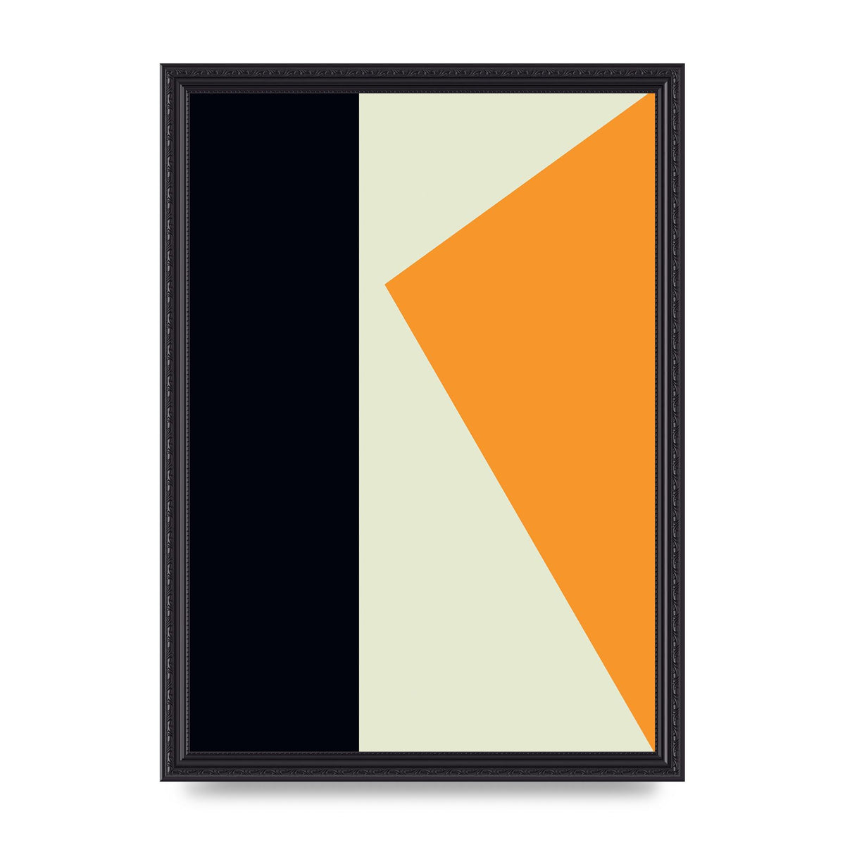 Abstract Shape Mustard Three Printed Poster - A3 framed