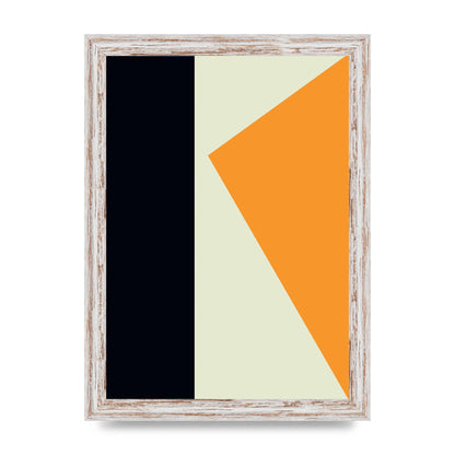 Abstract Shape Mustard Three Printed Poster - A4 framed