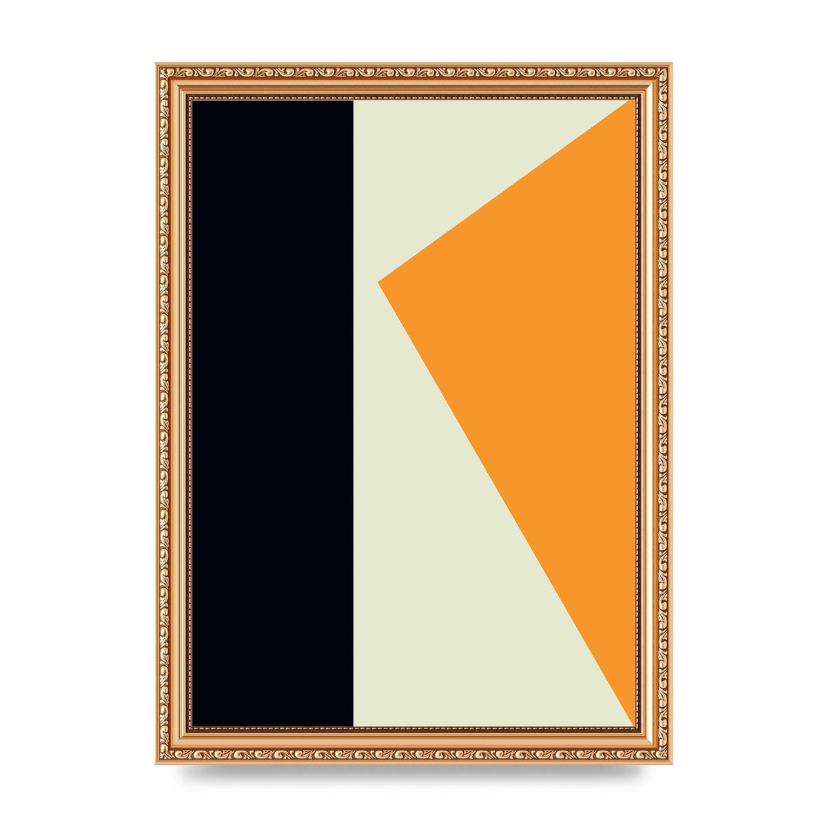 Abstract Shape Mustard Three Printed Poster - A4 framed