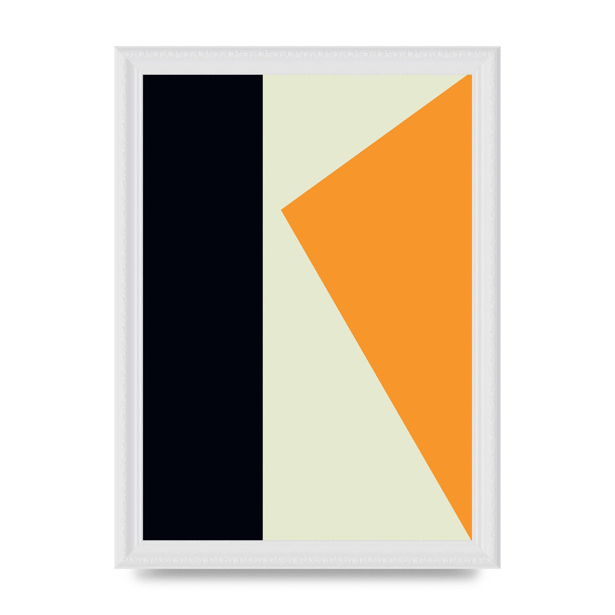 Abstract Shape Mustard Three Printed Poster - A4 framed