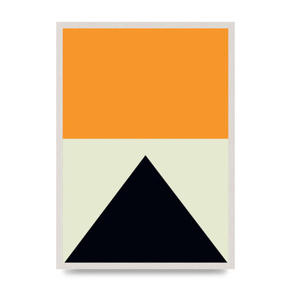 Abstract Shape Mustard Four Wall Art - A2 framed