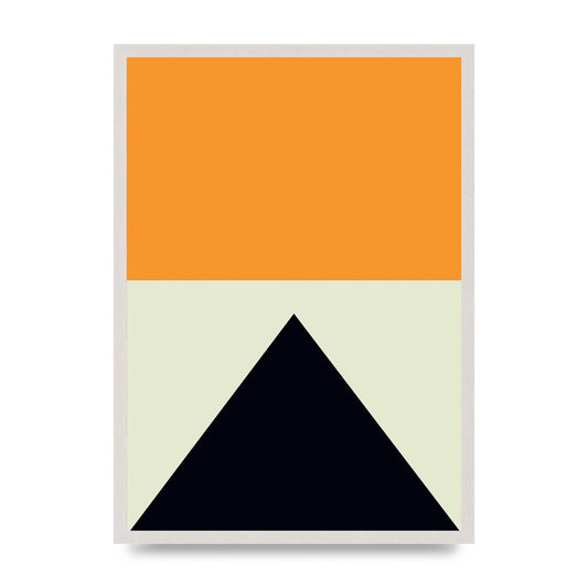 Abstract Shape Mustard Four Wall Art - A2 framed