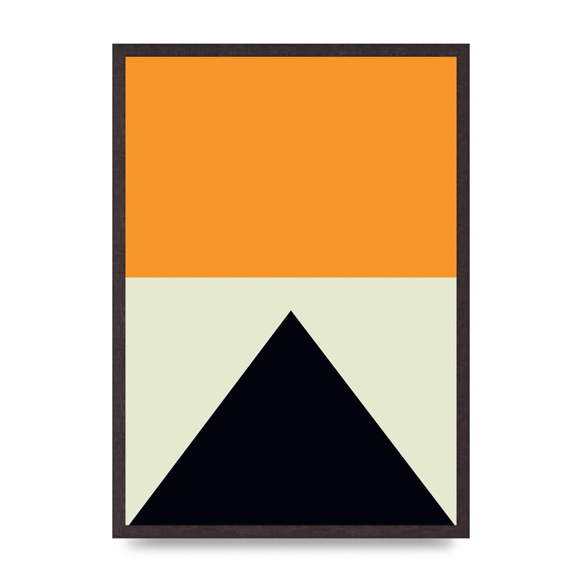 Abstract Shape Mustard Four Wall Art - A2 framed