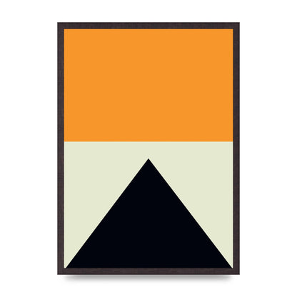 Abstract Shape Mustard Four Wall Art - A2 framed