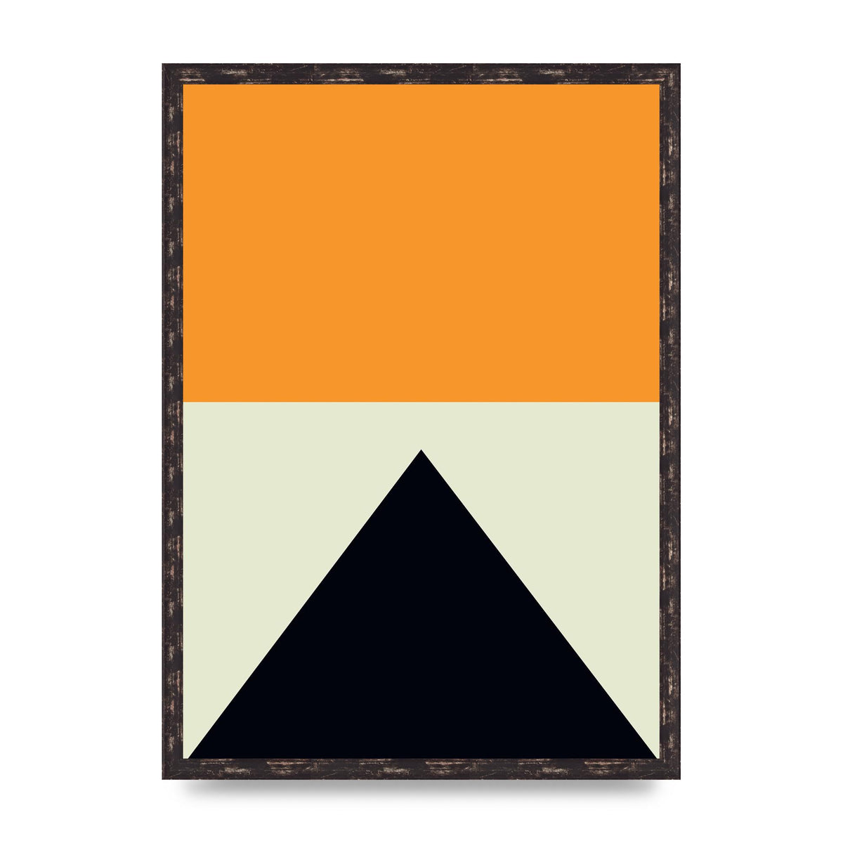 Abstract Shape Mustard Four Wall Art - A2 framed