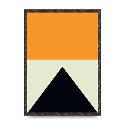 Abstract Shape Mustard Four Wall Art - A2 framed