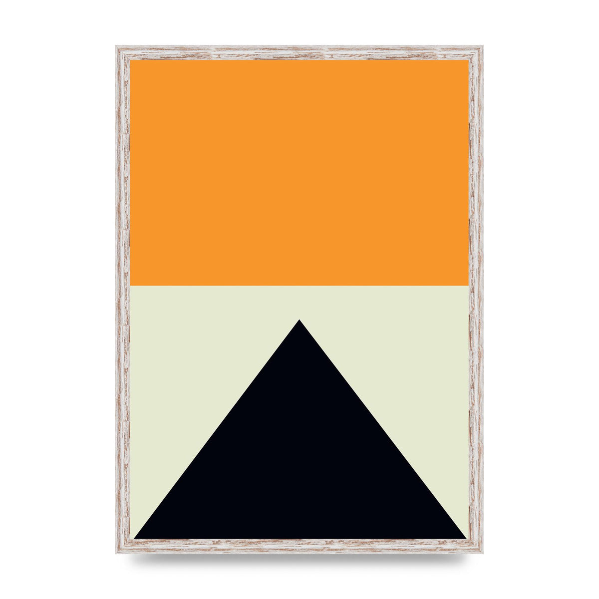 Abstract Shape Mustard Four Wall Art - A2 framed