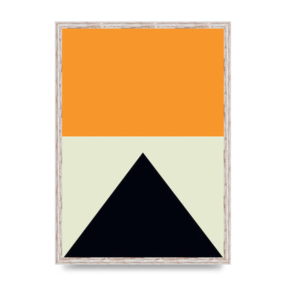 Abstract Shape Mustard Four Wall Art - A2 framed